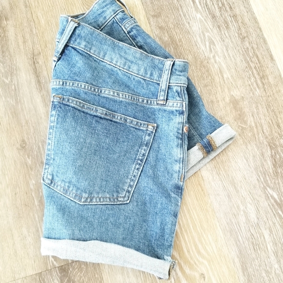 J Crew Women's High Rise High Waist Denim Blue Jean Shorts Zip-up sz 26 EUC - Picture 16 of 16